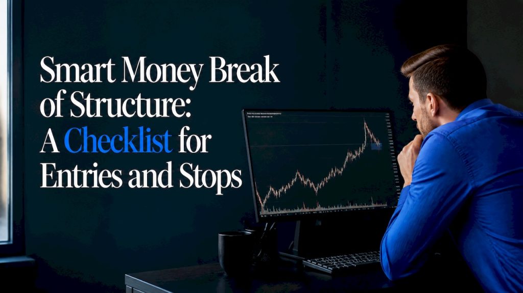 Trader reviewing a break of structure chart