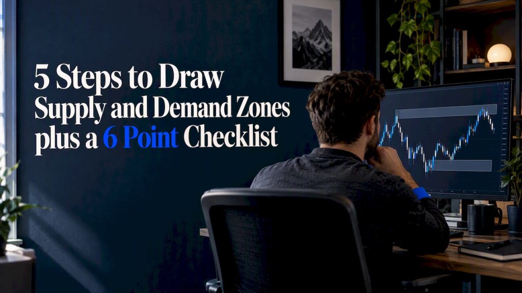 Trader marking supply and demand zones